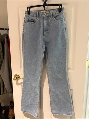 Ganni Light Blue High-Rise Wide Leg Jeans
